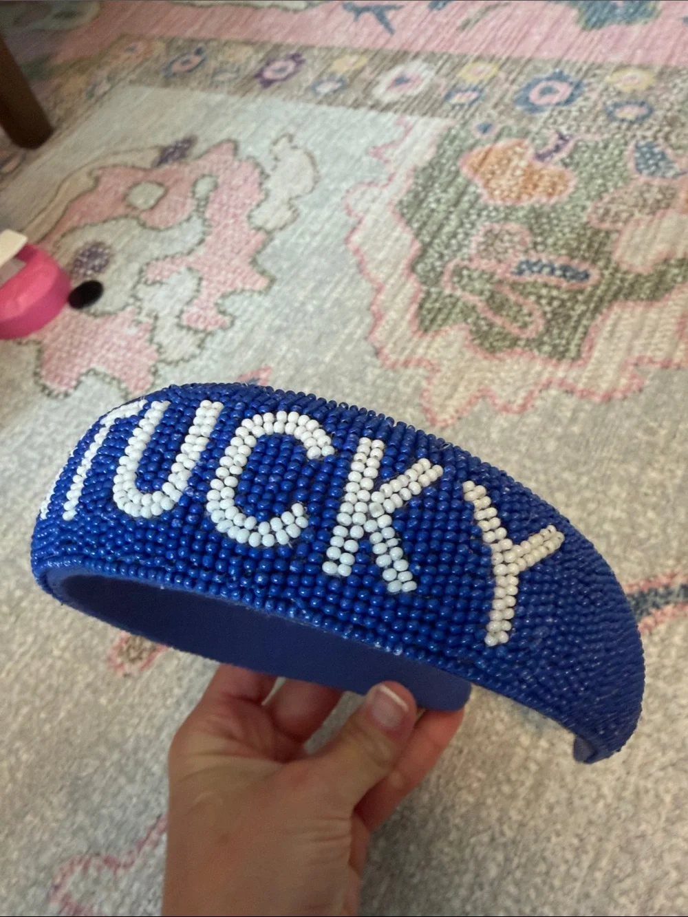 Kentucky Beaded Blue Statement Headband